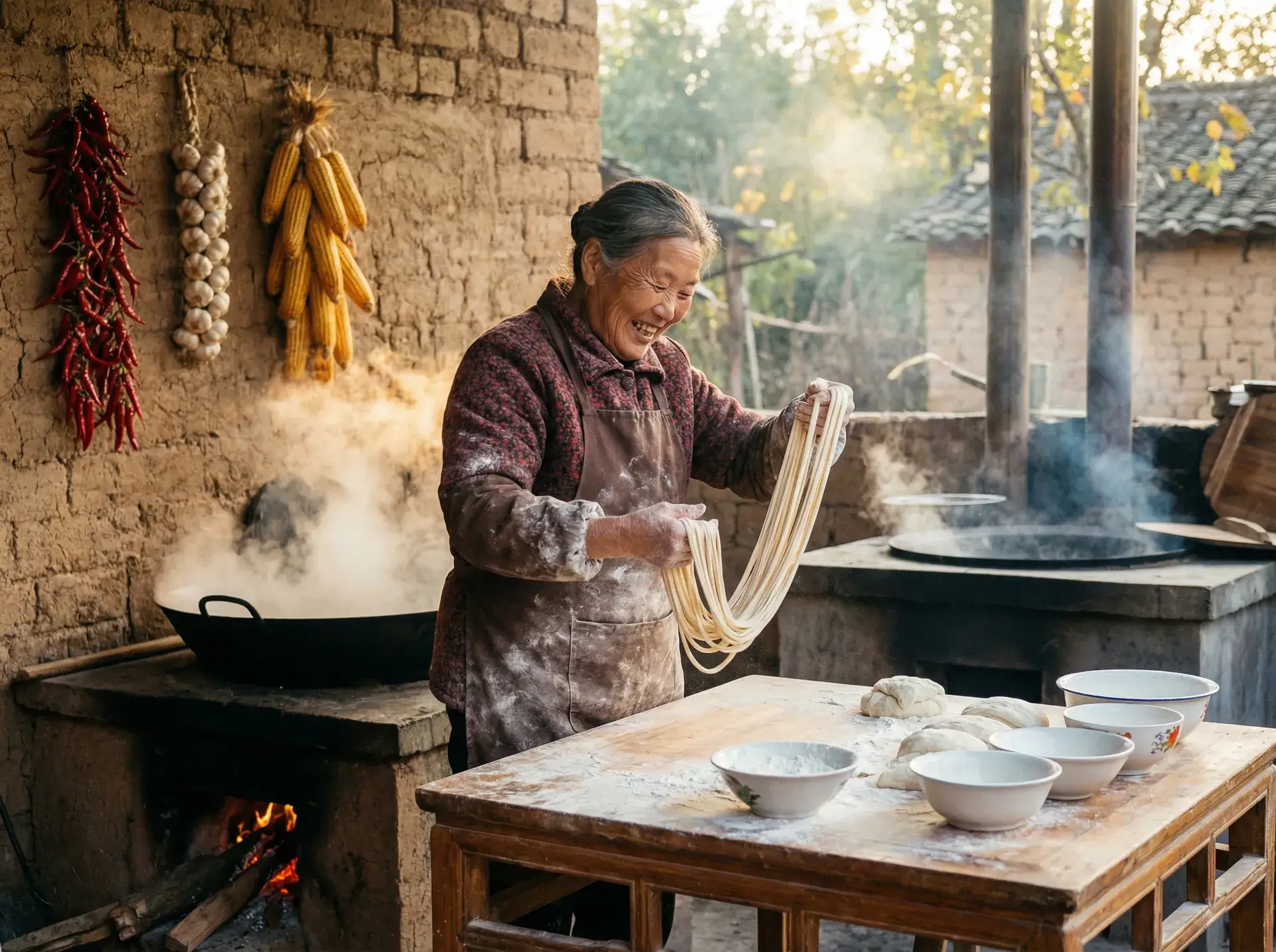 农家大嫂手擀面 - 爱城网址 乡村美食